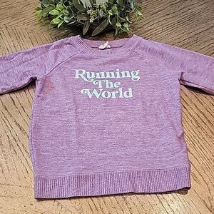 Running the world purple sweater size 6